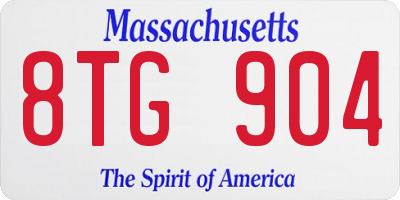 MA license plate 8TG904