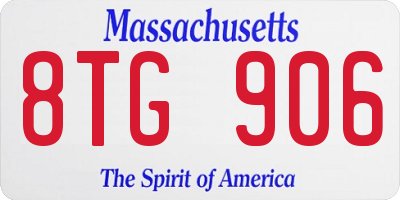 MA license plate 8TG906