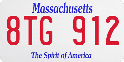 MA license plate 8TG912