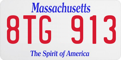 MA license plate 8TG913