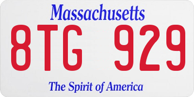 MA license plate 8TG929
