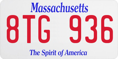 MA license plate 8TG936