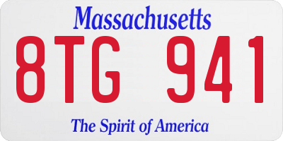 MA license plate 8TG941