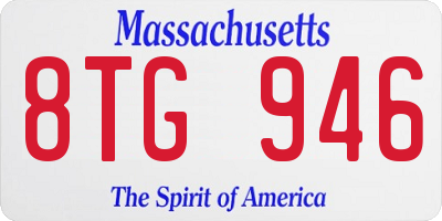 MA license plate 8TG946