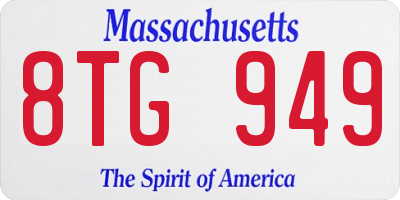 MA license plate 8TG949