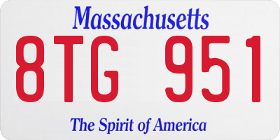 MA license plate 8TG951