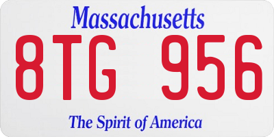 MA license plate 8TG956