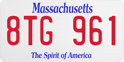 MA license plate 8TG961