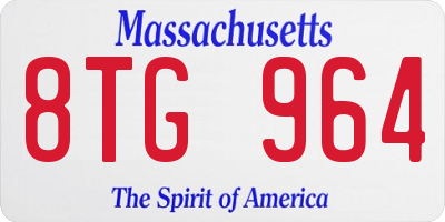 MA license plate 8TG964