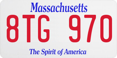 MA license plate 8TG970