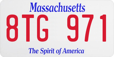 MA license plate 8TG971