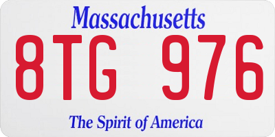 MA license plate 8TG976