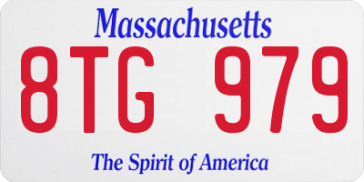MA license plate 8TG979