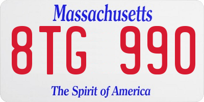 MA license plate 8TG990