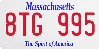 MA license plate 8TG995