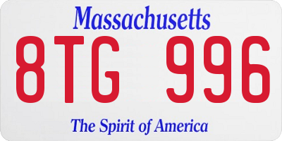 MA license plate 8TG996