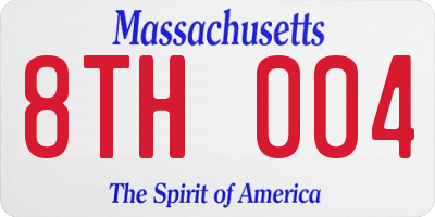 MA license plate 8TH004