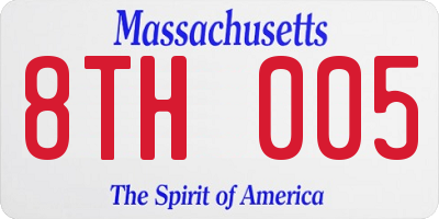 MA license plate 8TH005