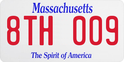 MA license plate 8TH009