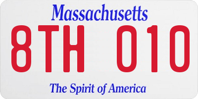MA license plate 8TH010