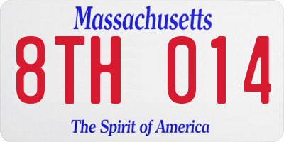 MA license plate 8TH014