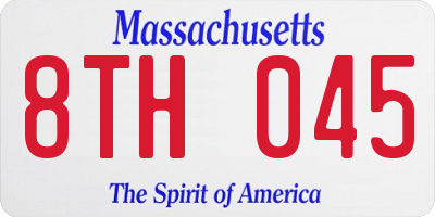 MA license plate 8TH045