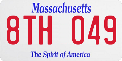MA license plate 8TH049