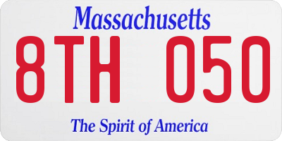 MA license plate 8TH050