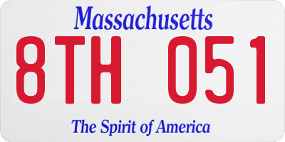 MA license plate 8TH051