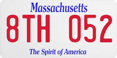 MA license plate 8TH052