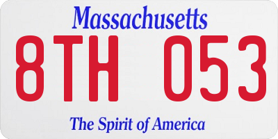 MA license plate 8TH053