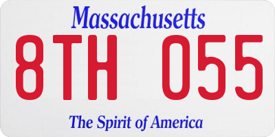 MA license plate 8TH055