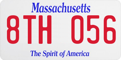MA license plate 8TH056