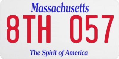 MA license plate 8TH057