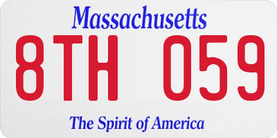 MA license plate 8TH059