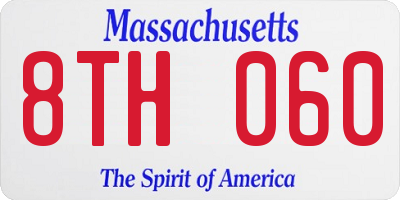 MA license plate 8TH060