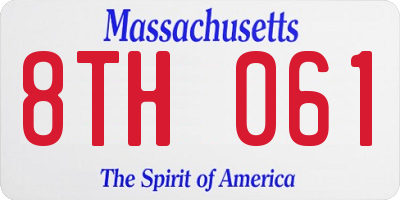 MA license plate 8TH061