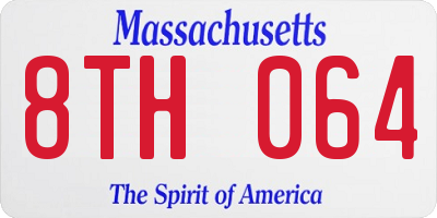 MA license plate 8TH064