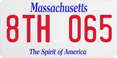 MA license plate 8TH065