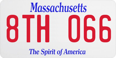 MA license plate 8TH066