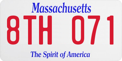 MA license plate 8TH071