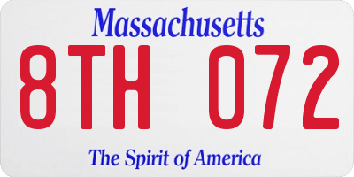 MA license plate 8TH072