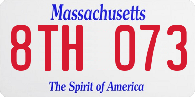 MA license plate 8TH073