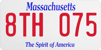 MA license plate 8TH075