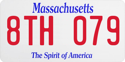 MA license plate 8TH079