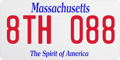 MA license plate 8TH088