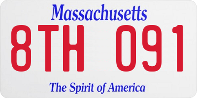 MA license plate 8TH091