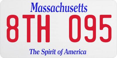 MA license plate 8TH095