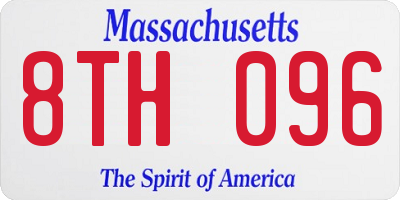 MA license plate 8TH096