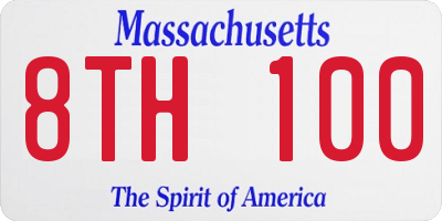 MA license plate 8TH100